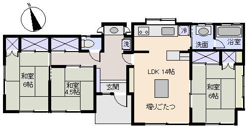河津町 峰の間取り、または地形