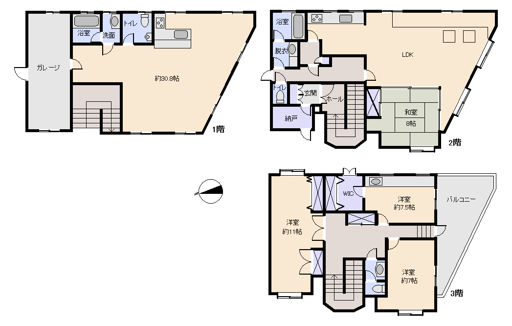真鶴町 真鶴の間取り、または地形