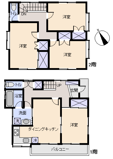 三島市 パサディナタウンの間取り、または地形