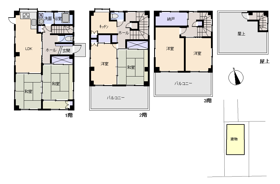 沼津市 下河原町の間取り、または地形