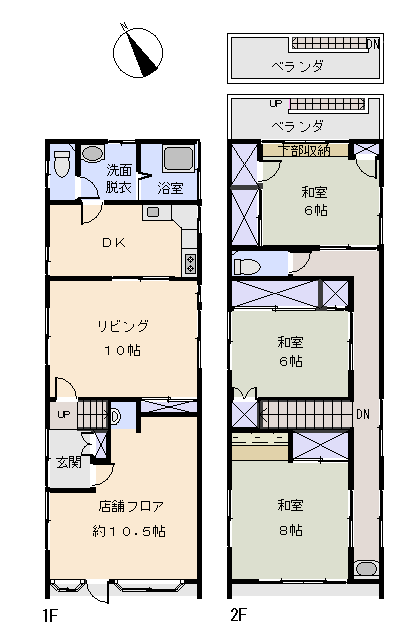下田市 1丁目の間取り、または地形