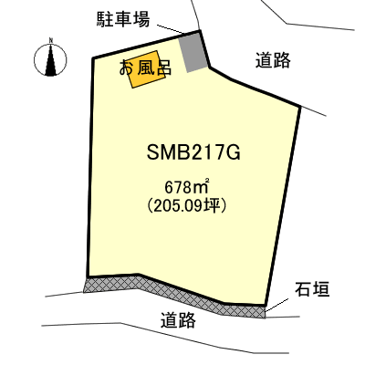 下田市 吉佐美の間取り、または地形