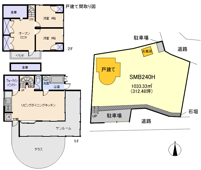 下田市 吉佐美の間取り、または地形