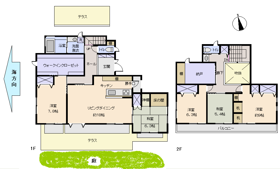下田市 須崎の間取り、または地形