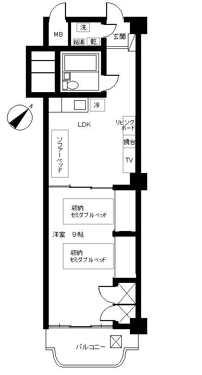 下田市 伊豆白浜大洋マンションの間取り、または地形