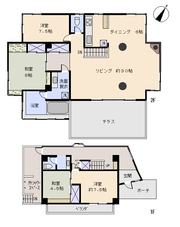下田市 吉佐美の間取り、または地形