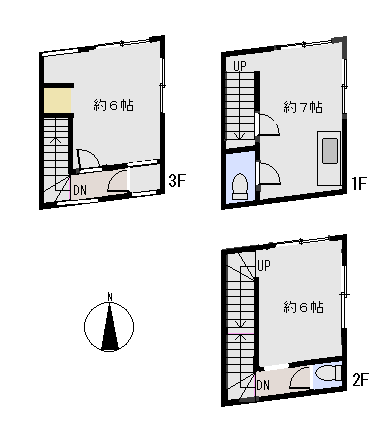 下田市 1丁目の間取り、または地形