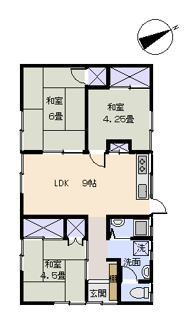 下田市 箕作の間取り、または地形