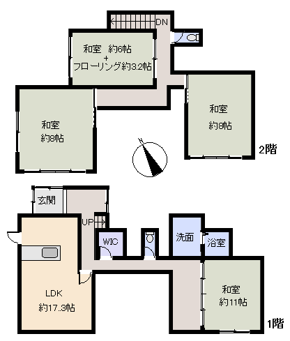 湯河原町 若草山分譲地の間取り、または地形