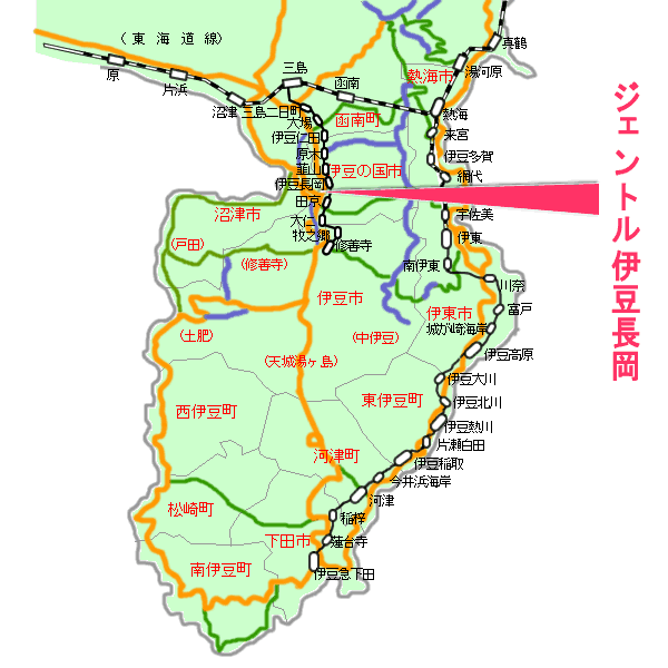 ジェントル伊豆長岡最寄り路線図