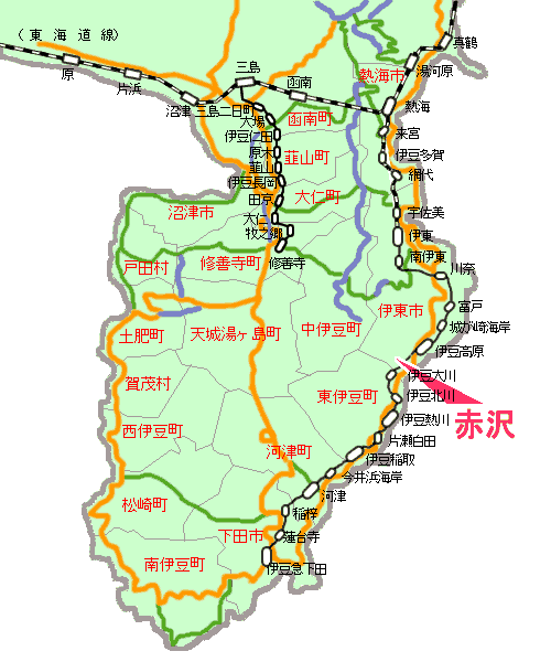 赤沢望洋台最寄り路線図