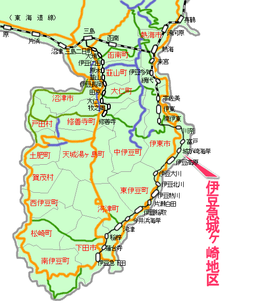 伊豆急城ヶ崎地区最寄り路線図