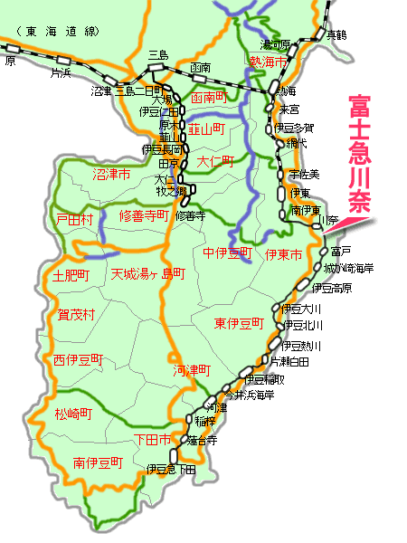 富士急川奈最寄り路線図