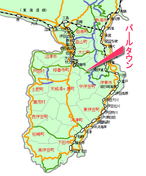 伊豆平パールタウン最寄り路線図